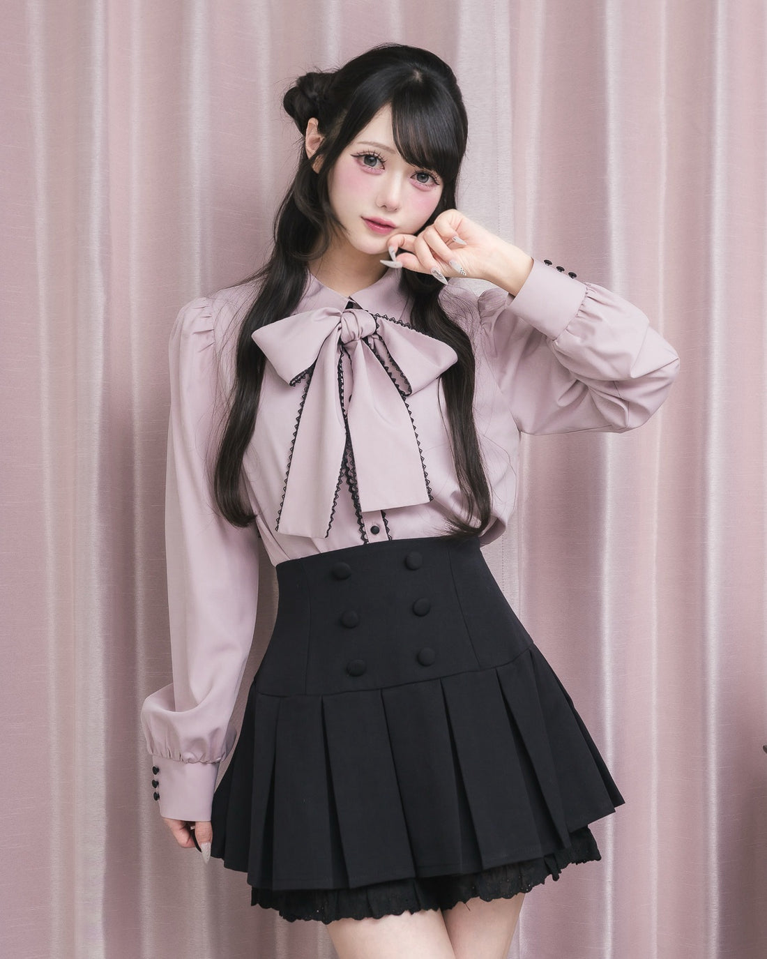 モデル身長:154cm/着用カラー:ブラック