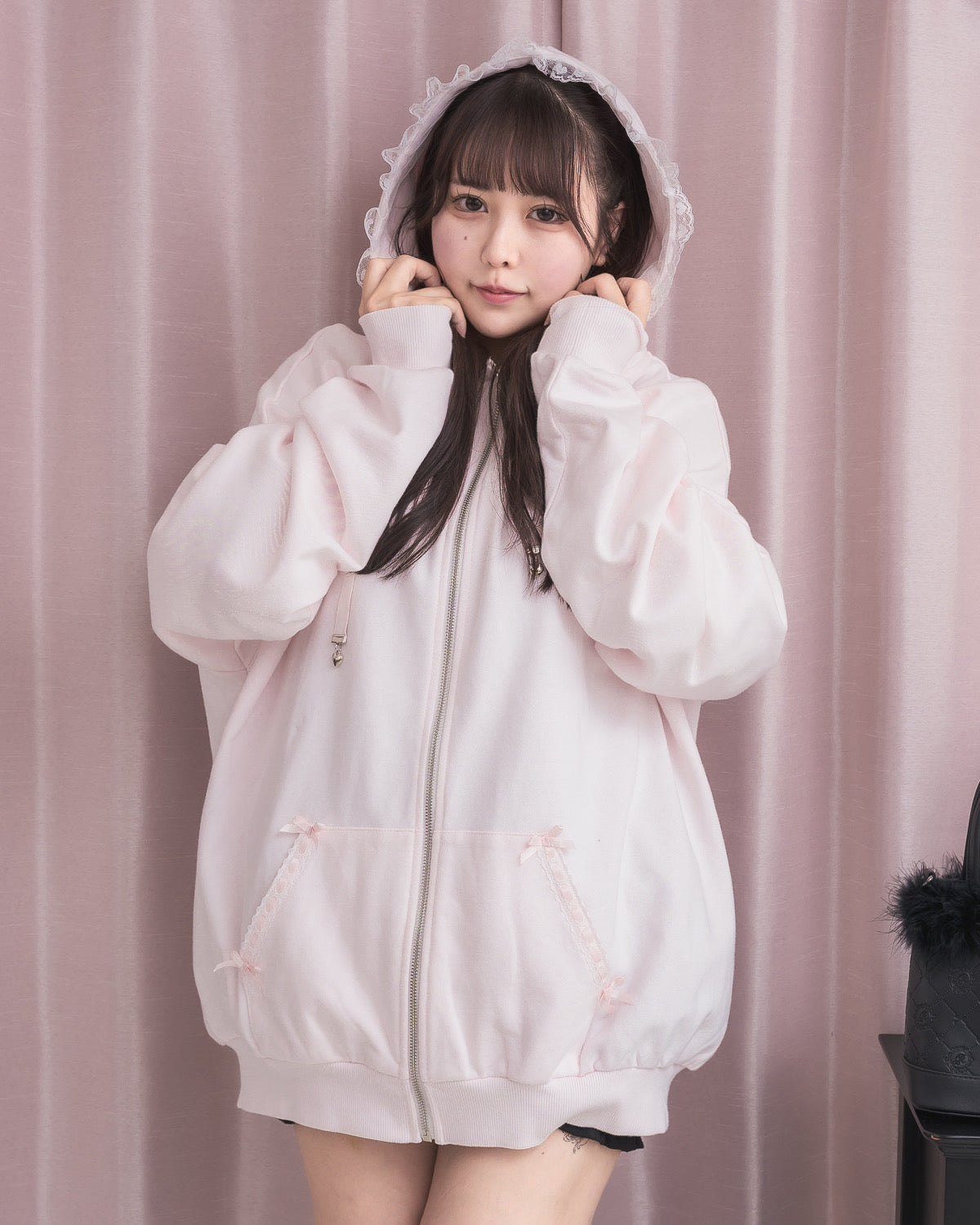 モデル身長:157cm/着用カラー:ピンク