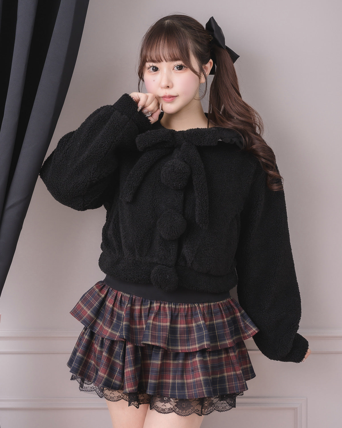 モデル身長:157cm/着用カラー:ブラック