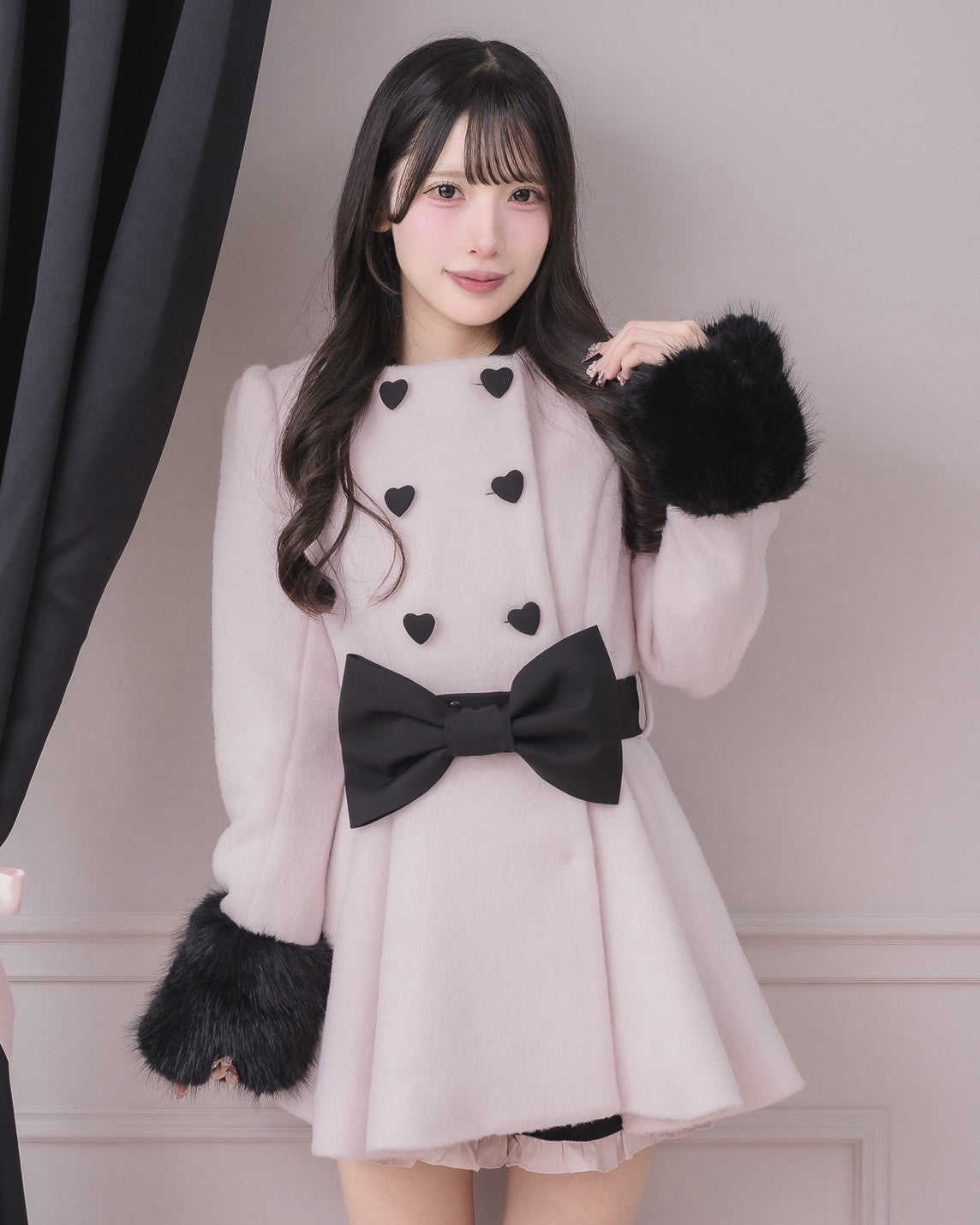 モデル身長:152cm/着用カラー:ピンク