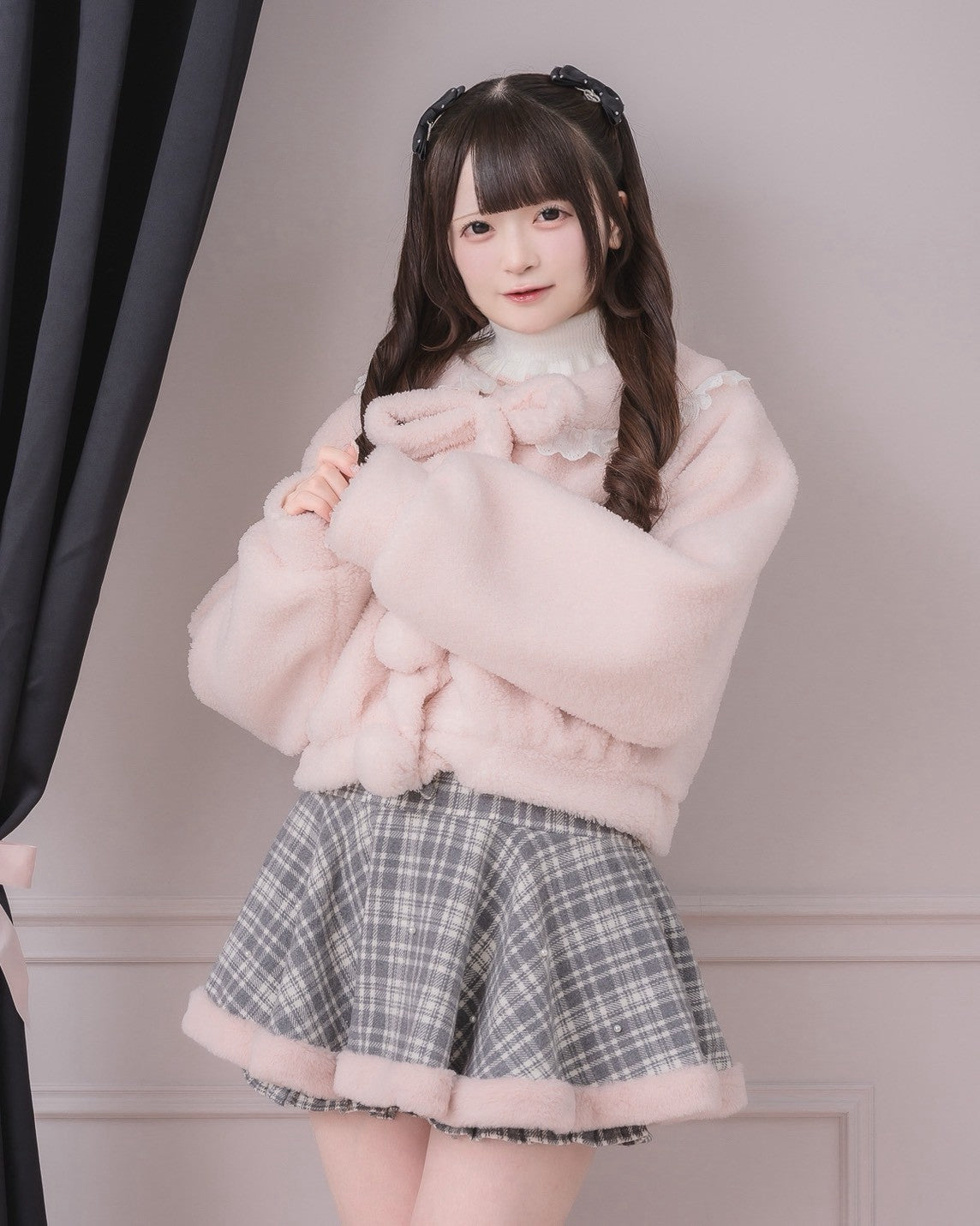 モデル身長:155cm/着用カラー:ピンク