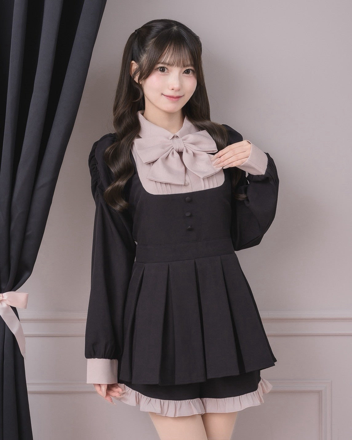 モデル身長:154cm/着用カラー:ブラック
