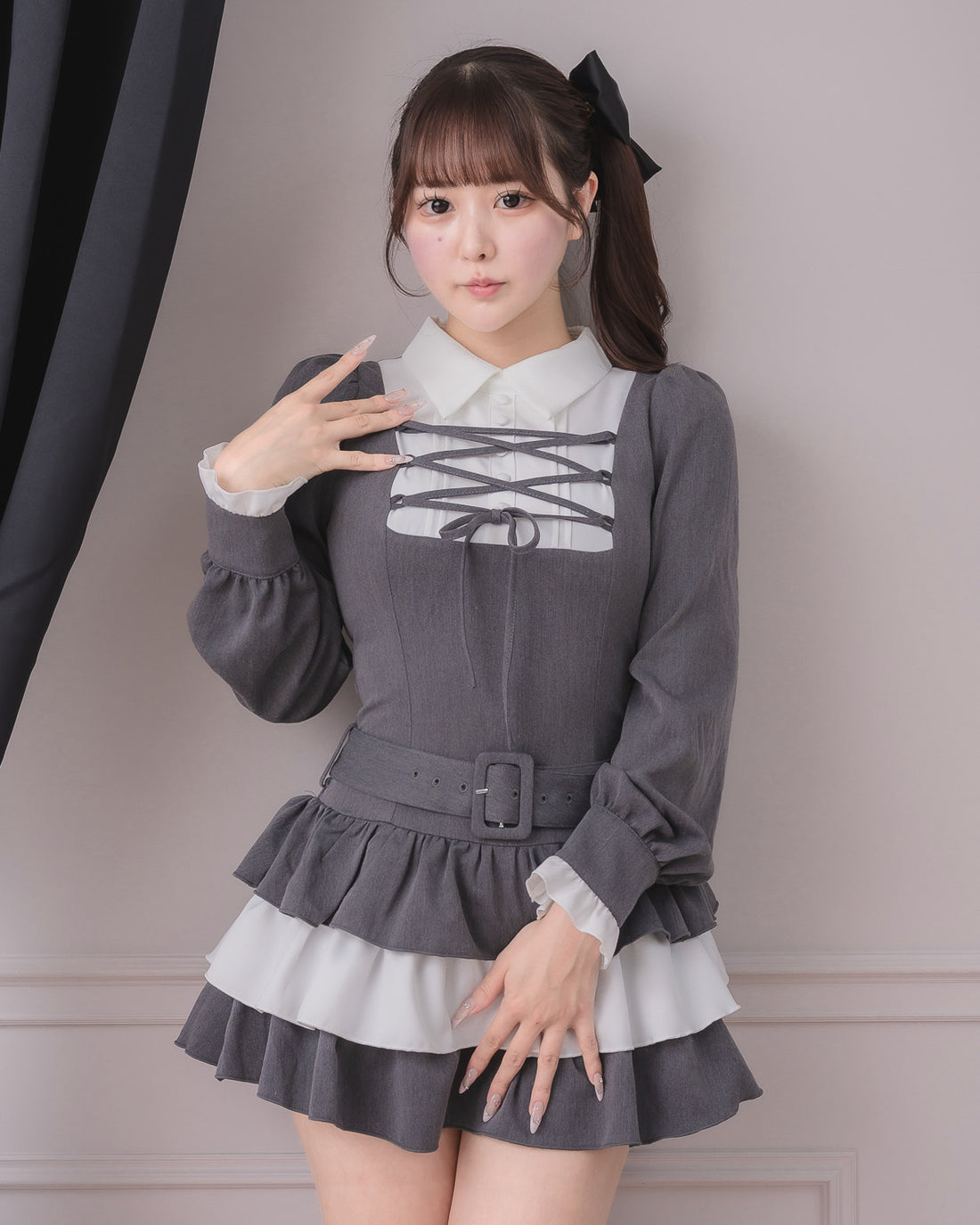 モデル身長:157cm/着用カラー:チャコール