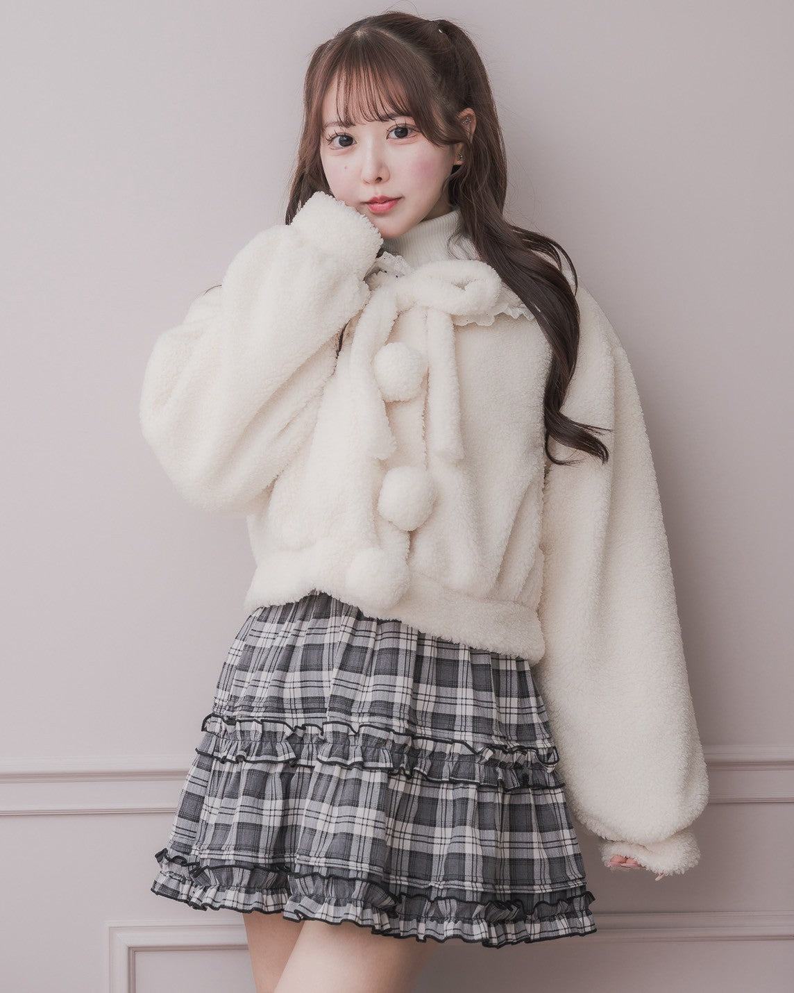 モデル身長:157cm/着用カラー:ホワイト