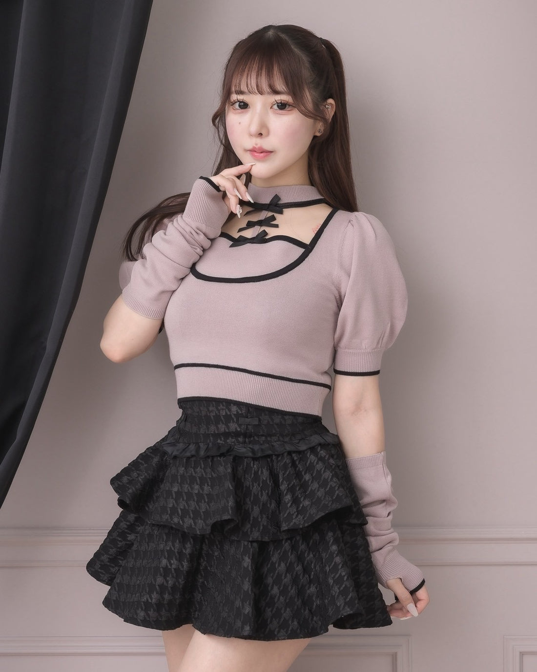 モデル身長:157cm/着用カラー:ピンク