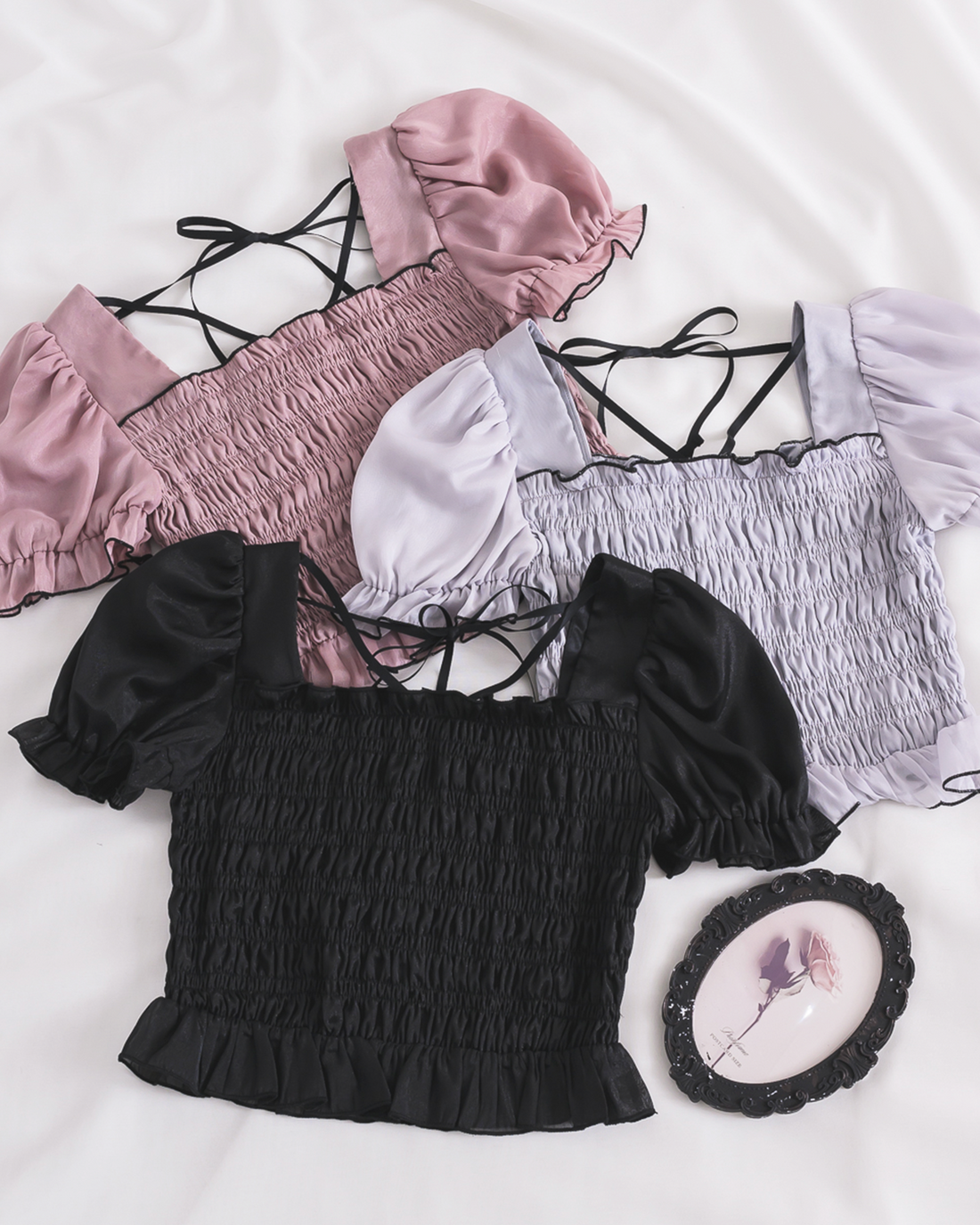 シアーラメシャーリングブラウス