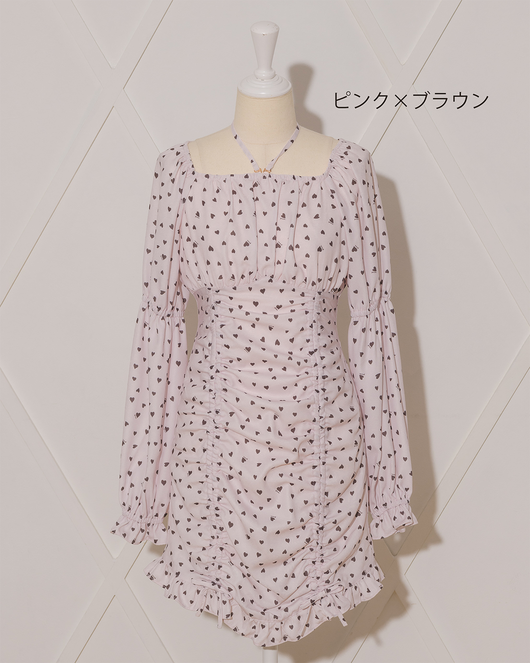 piumハートスピンドルミニワンピース