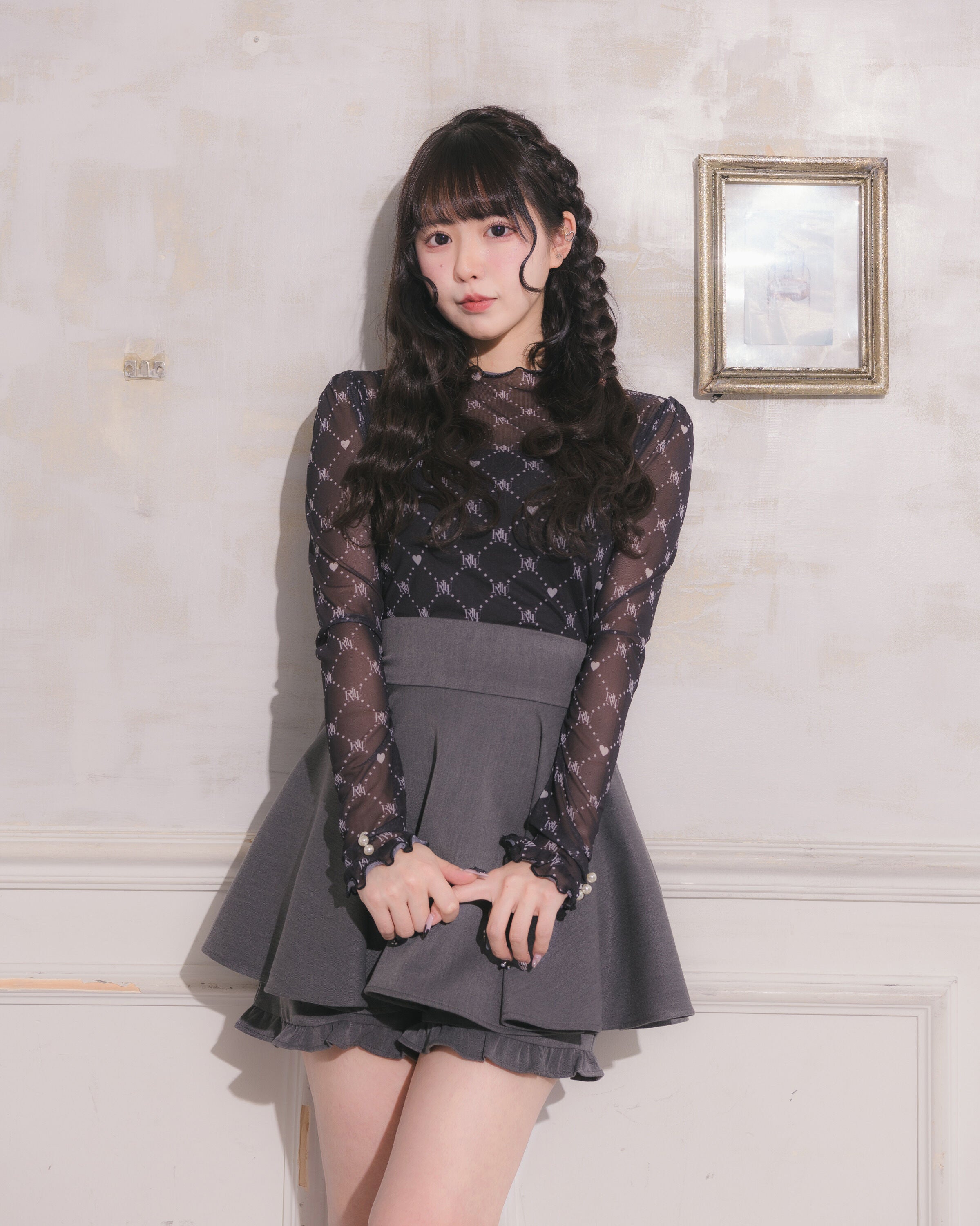 コルセット付きボリュームフレアスカパン
