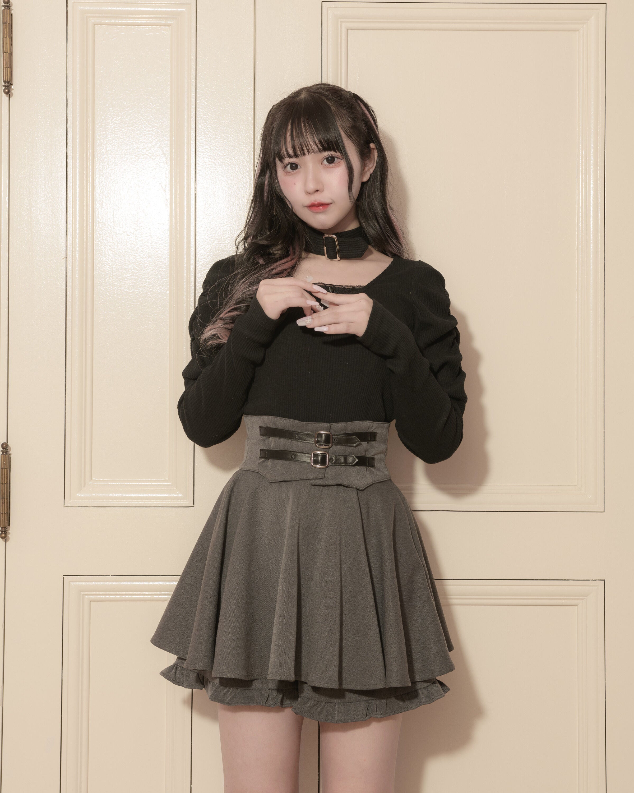 コルセット付きボリュームフレアスカパン