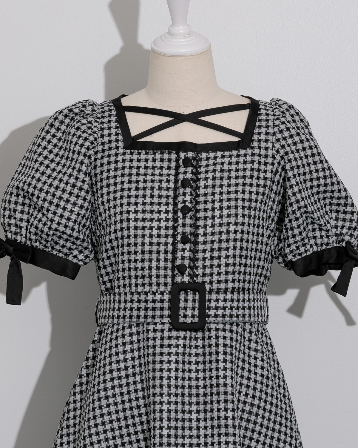 千鳥柄ジャガードベルトミニワンピース