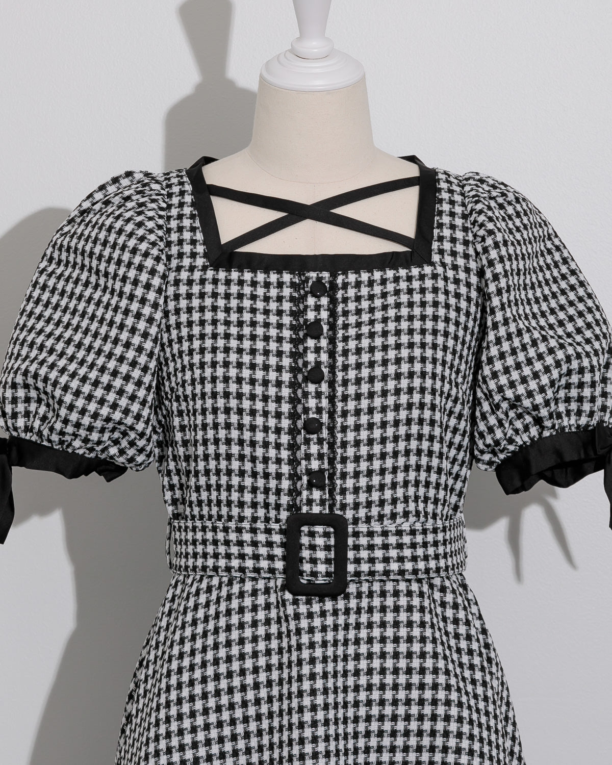 千鳥柄ジャガードベルトミニワンピース