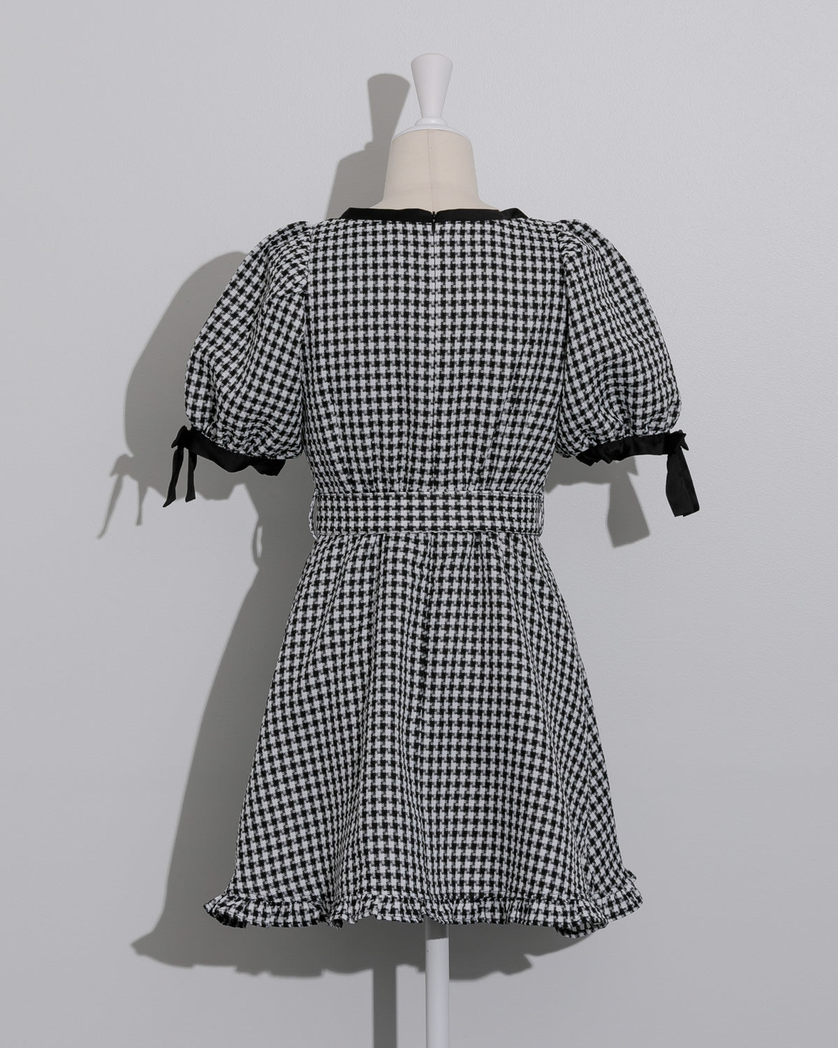 千鳥柄ジャガードベルトミニワンピース