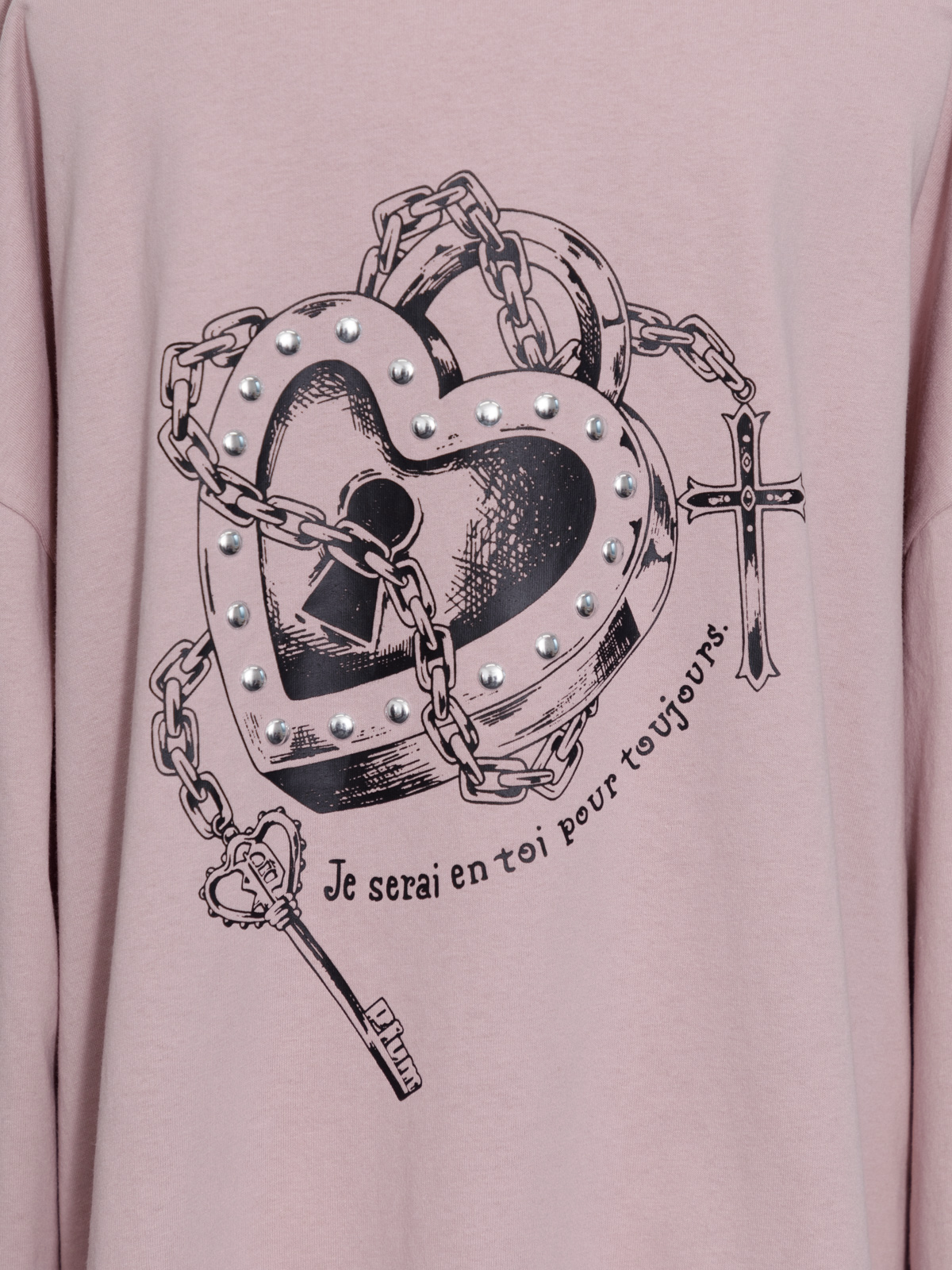 pium Heart padlock オーバーサイズロングTシャツ