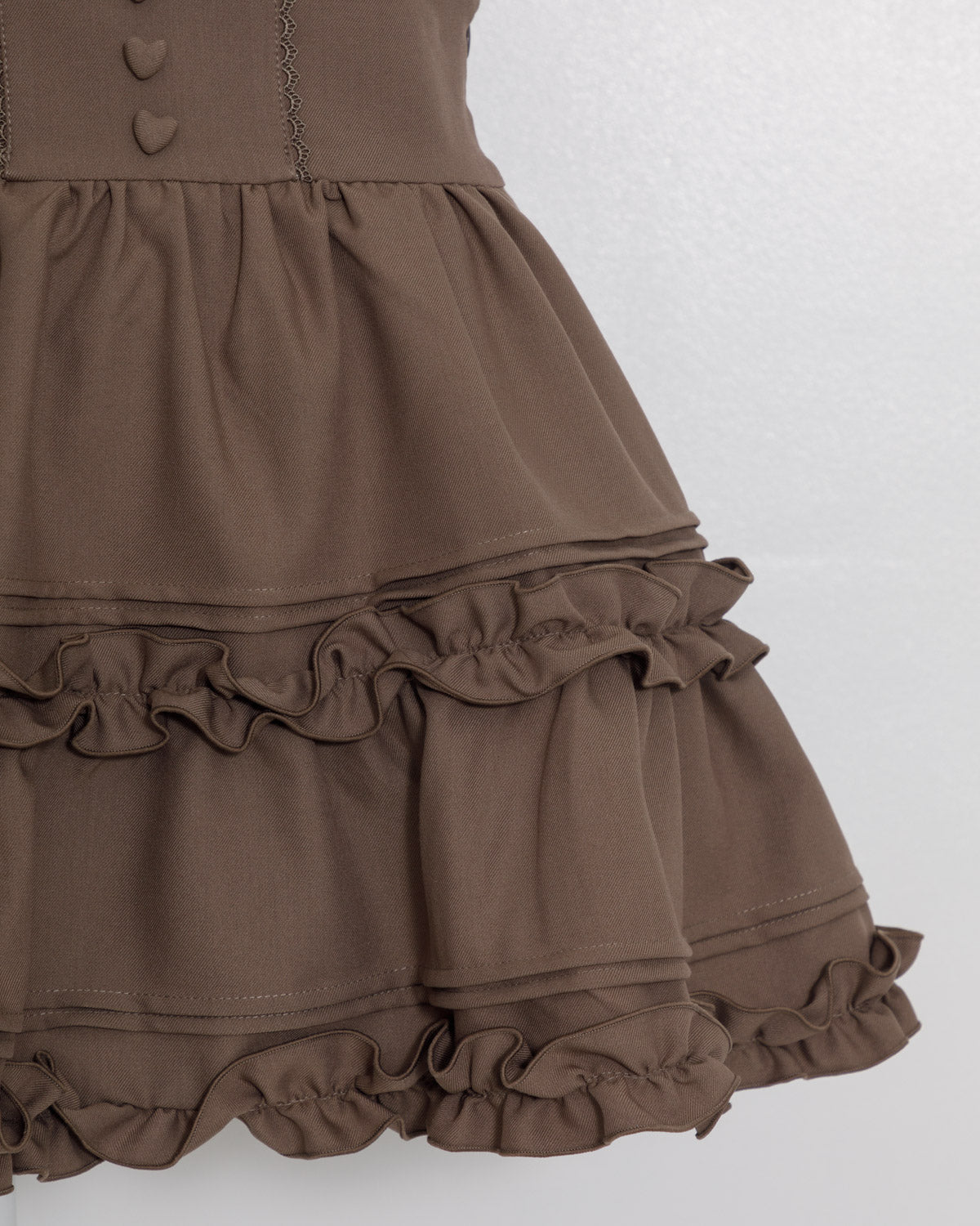 ハートボタンボリュームフレアミニスカート