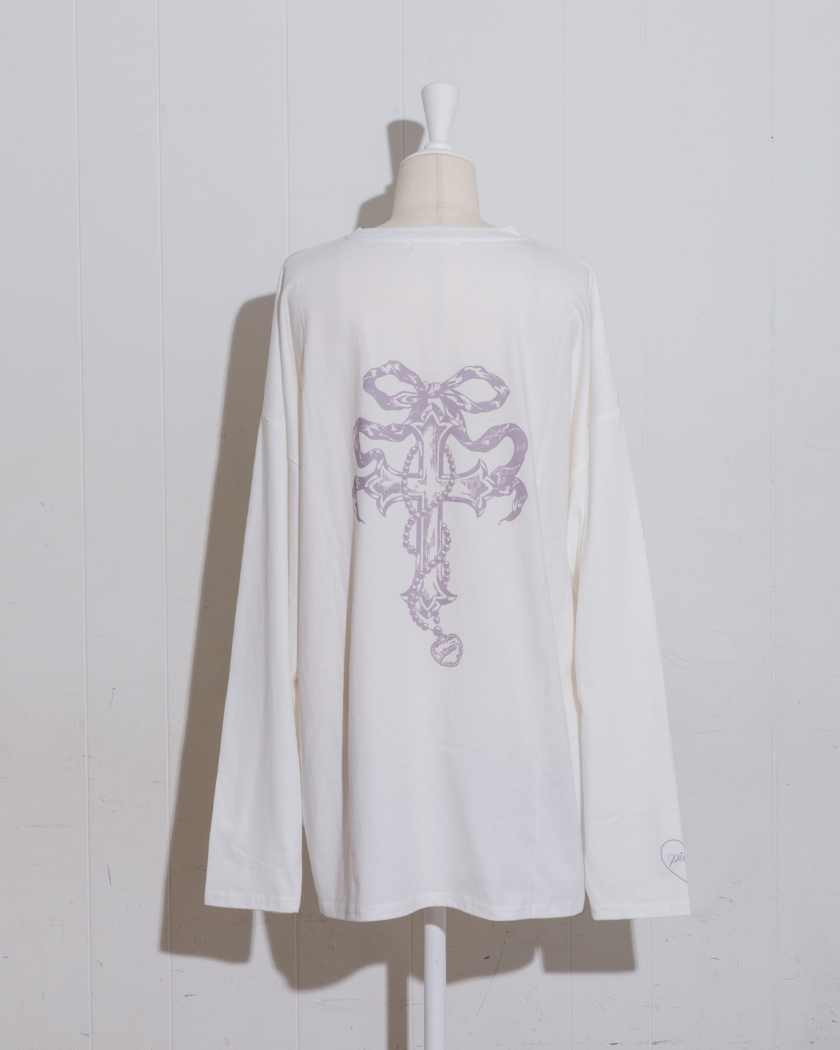 ピウム Tシャツ バックリボンデザイン リボンクロスオーバーサイズロングTシャツ – pium