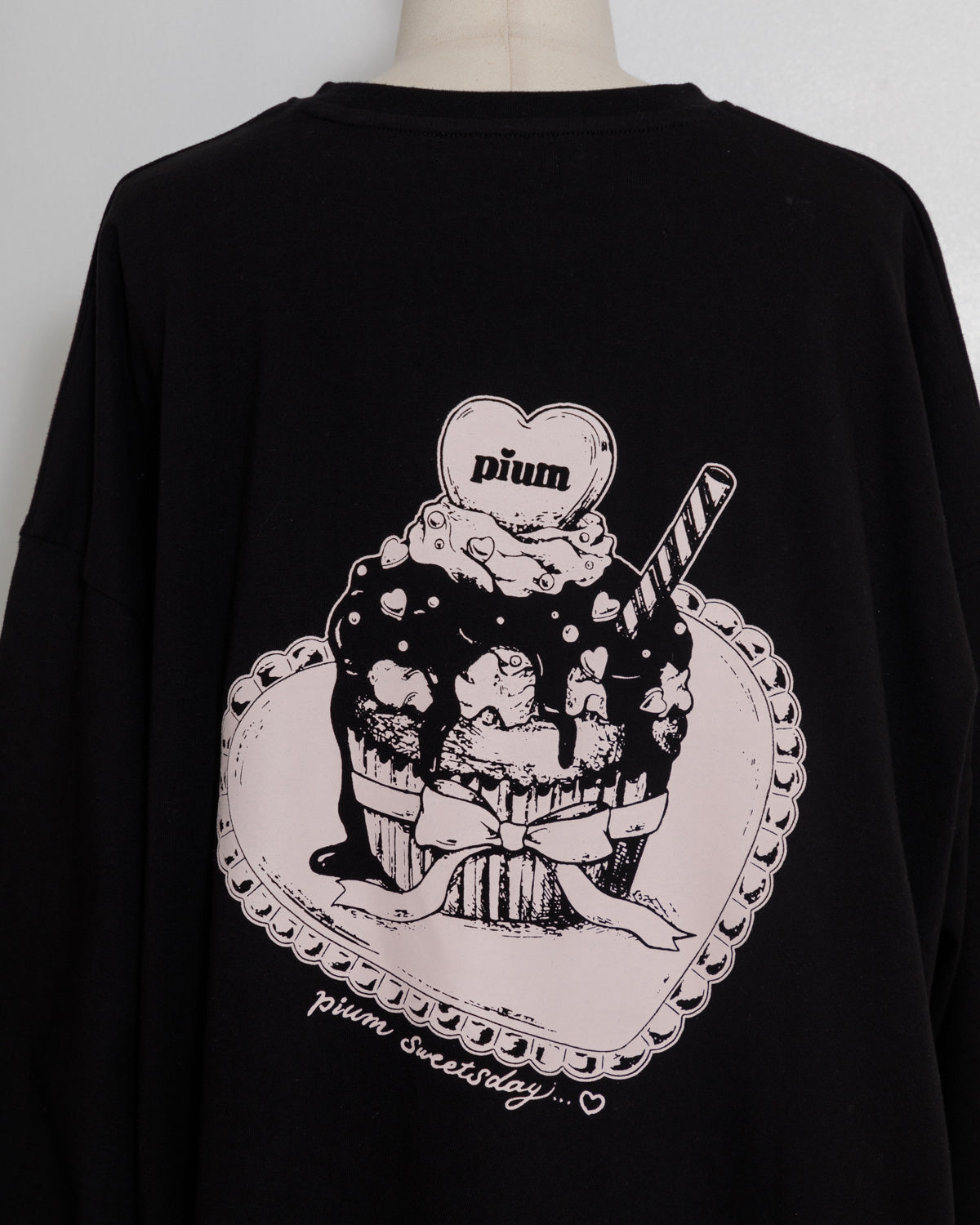 pium melty cupcake オーバーサイズロングTシャツ