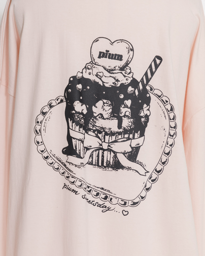 pium melty cupcake オーバーサイズロングTシャツ