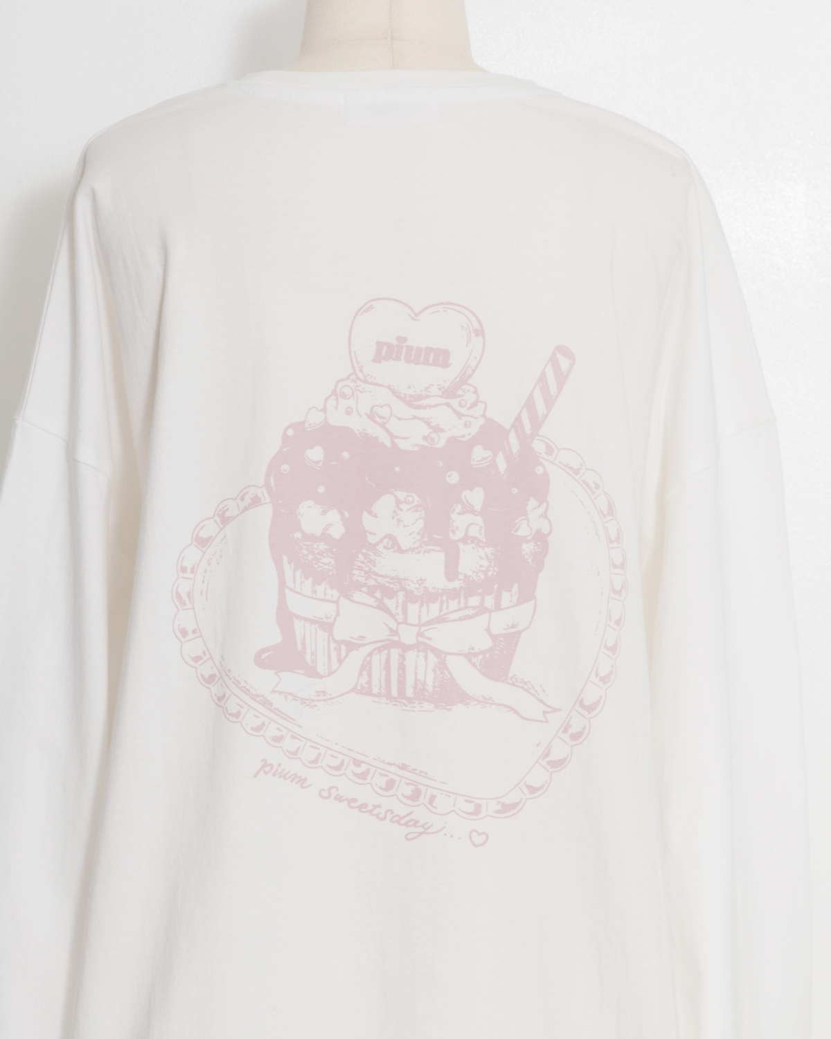 pium melty cupcake オーバーサイズロングTシャツ