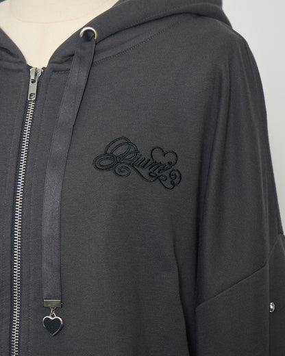 オーバーサイズビジュージップパーカー