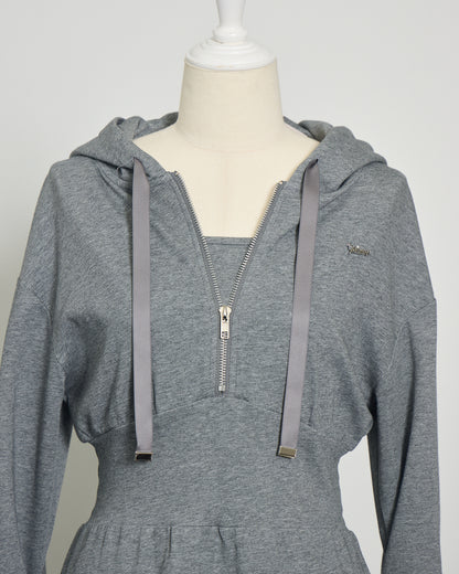 レイヤードプリーツボンディングワンピ