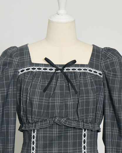 はしごレースフリルティアードワンピース