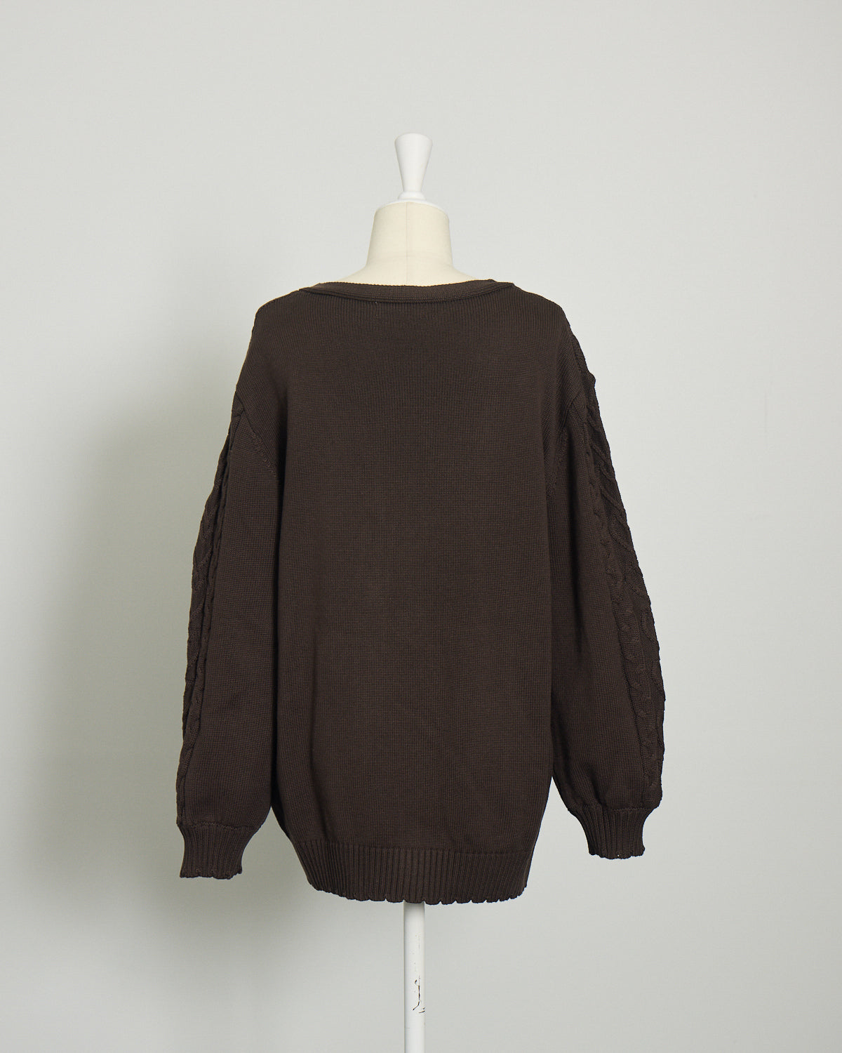 ハートボタンケーブルロングカーデ