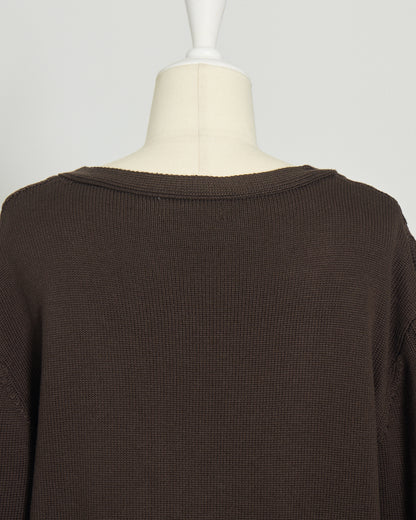 ハートボタンケーブルロングカーデ