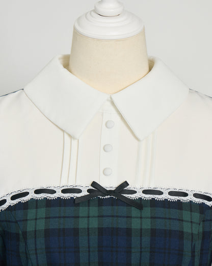 ヨーク切替ベルト付きワンピース