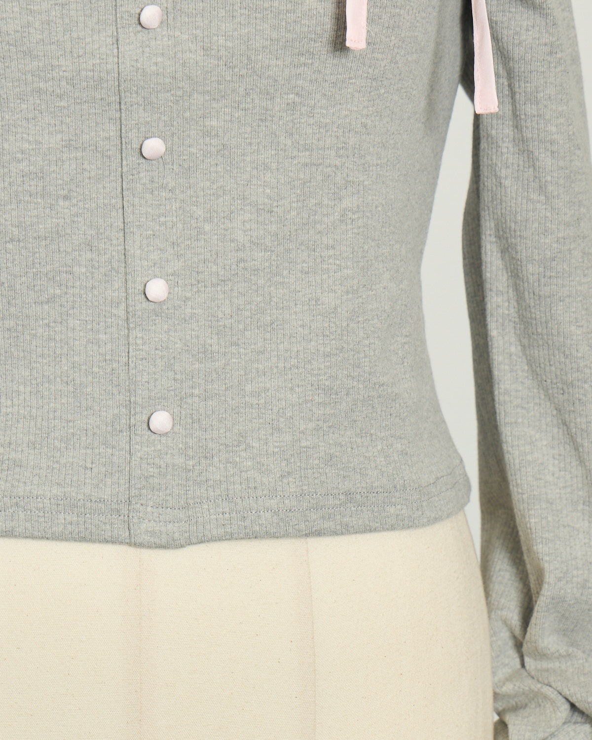 バイカラーリボンオフショルカットソー