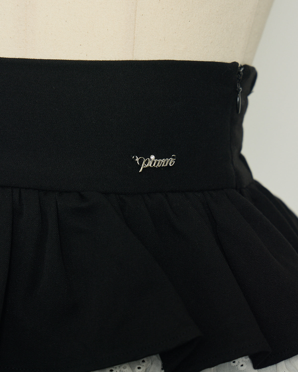 コットンフリルティアードミニスカート