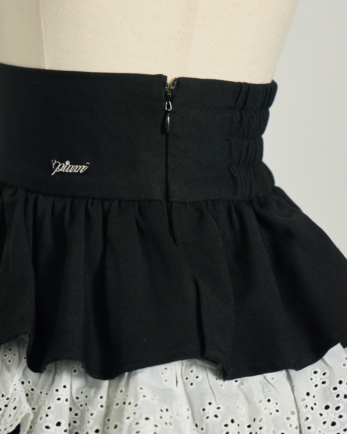 コットンフリルティアードミニスカート