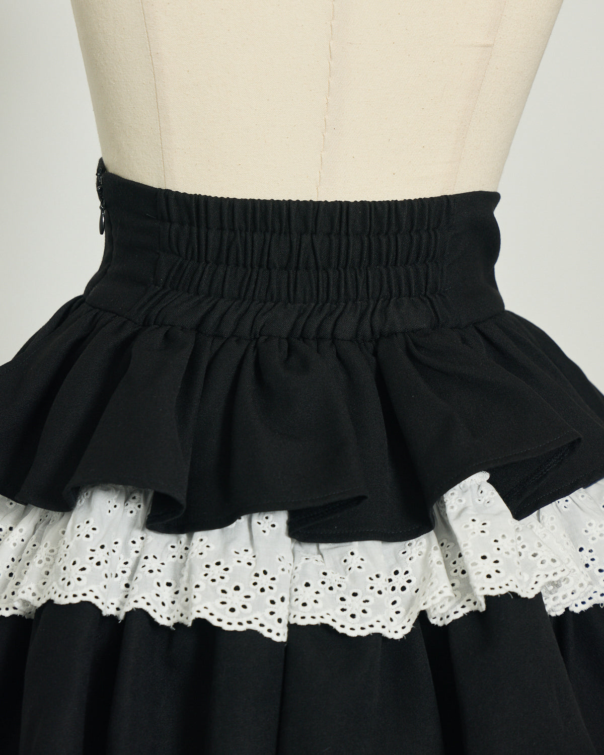 コットンフリルティアードミニスカート