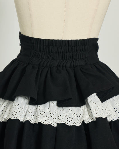 コットンフリルティアードミニスカート