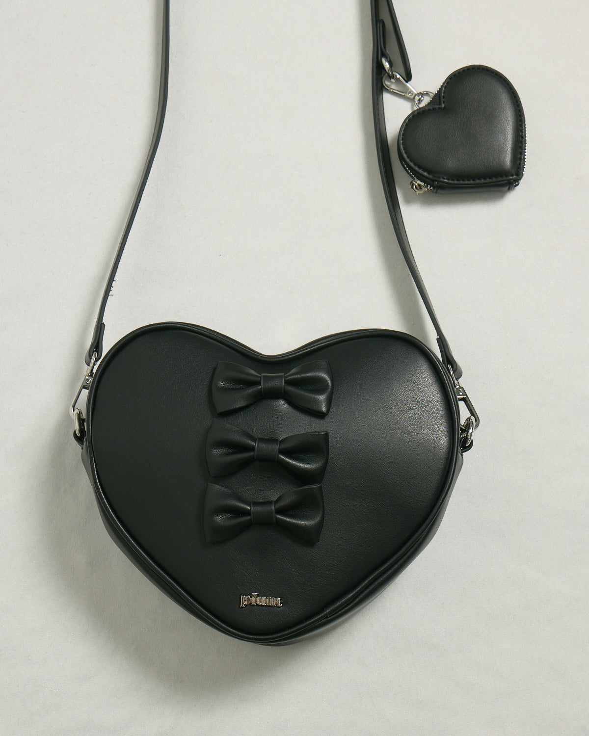 ミニポーチ付きリボンハートバッグ