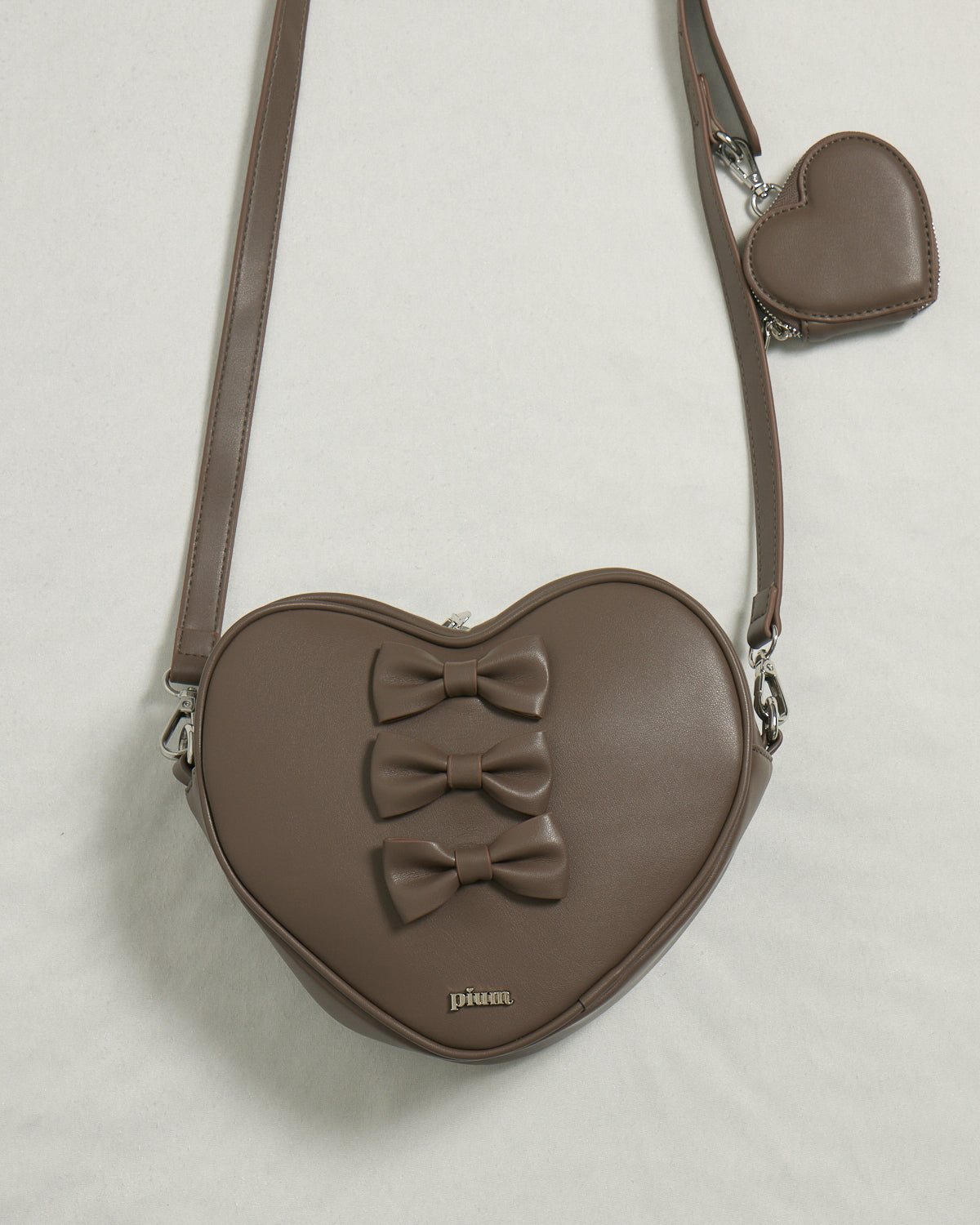ミニポーチ付きリボンハートバッグ
