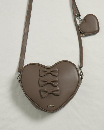 ミニポーチ付きリボンハートバッグ