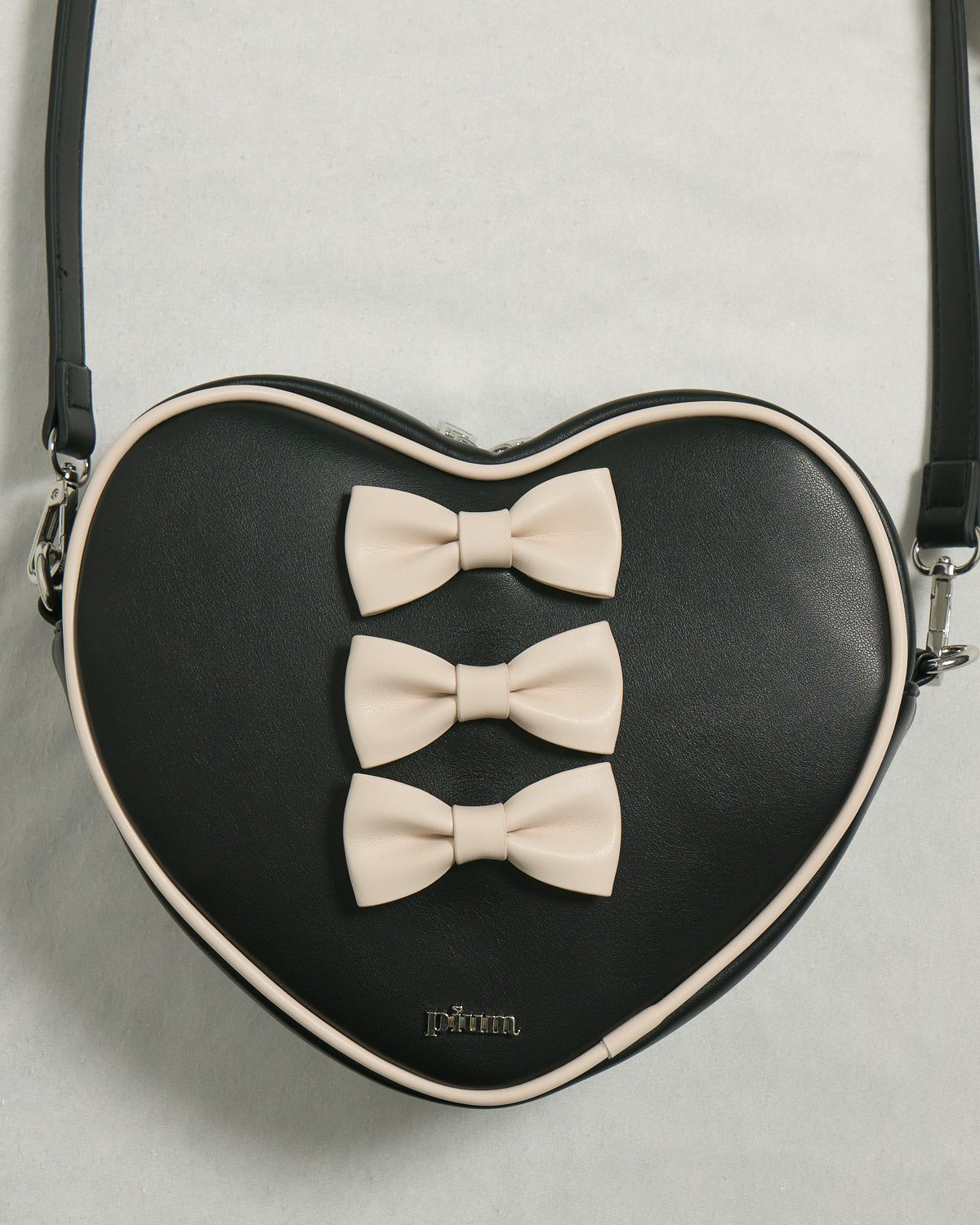 ミニポーチ付きリボンハートバッグ