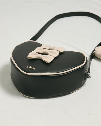 ミニポーチ付きリボンハートバッグ