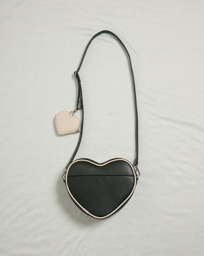 ミニポーチ付きリボンハートバッグ