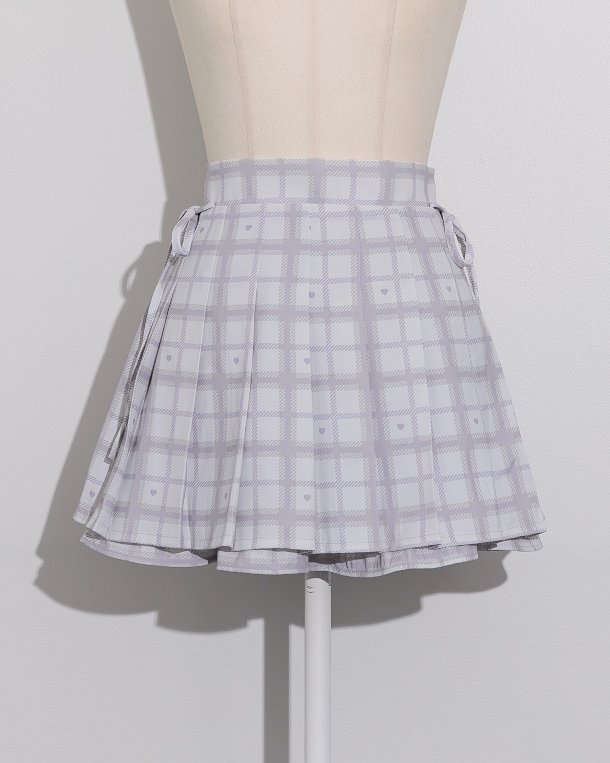 piumハートチェックサイドリボンプリーツスカート piumハートチェックサイドリボンプリーツスカート