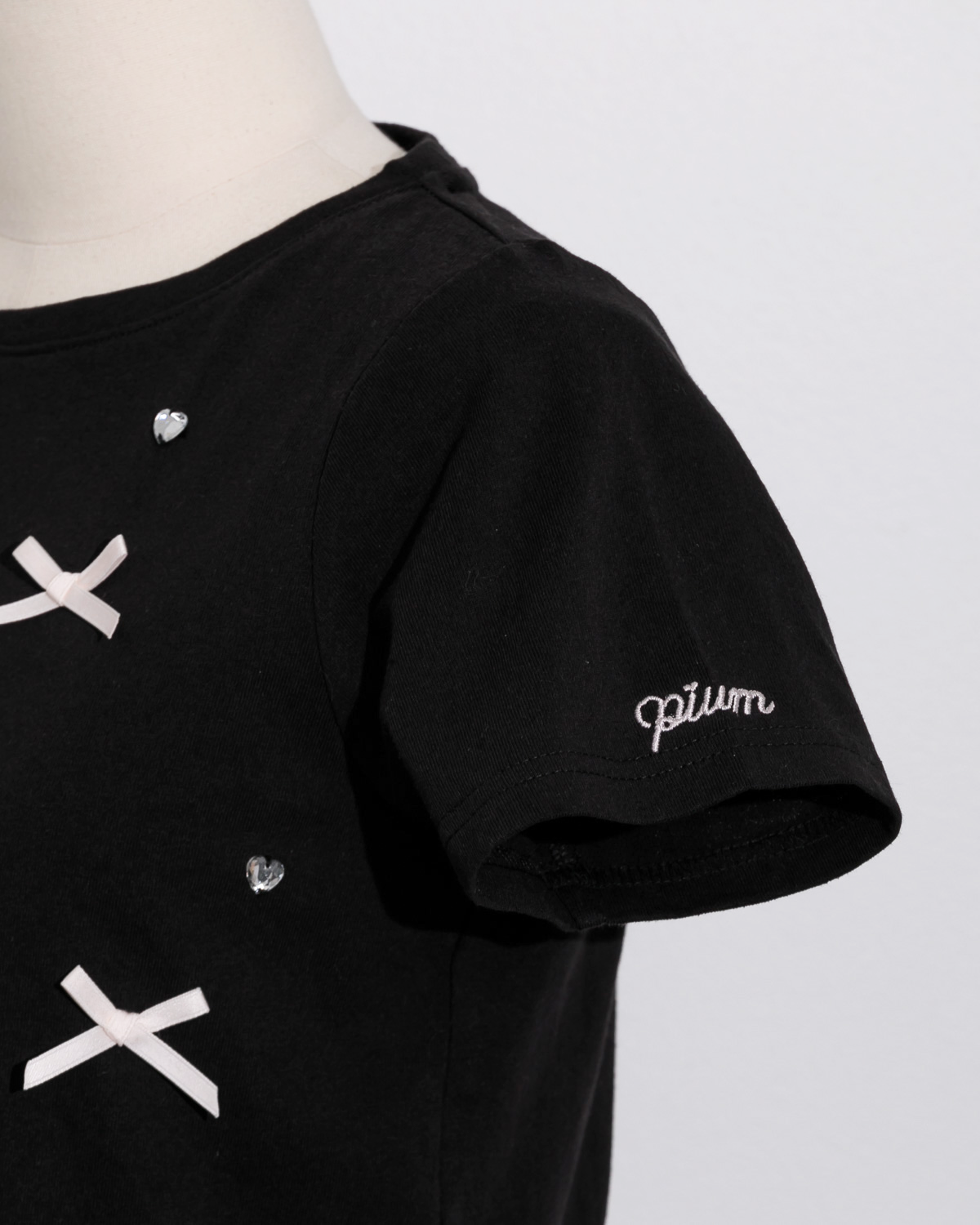 ハートビジューミニリボンTシャツ