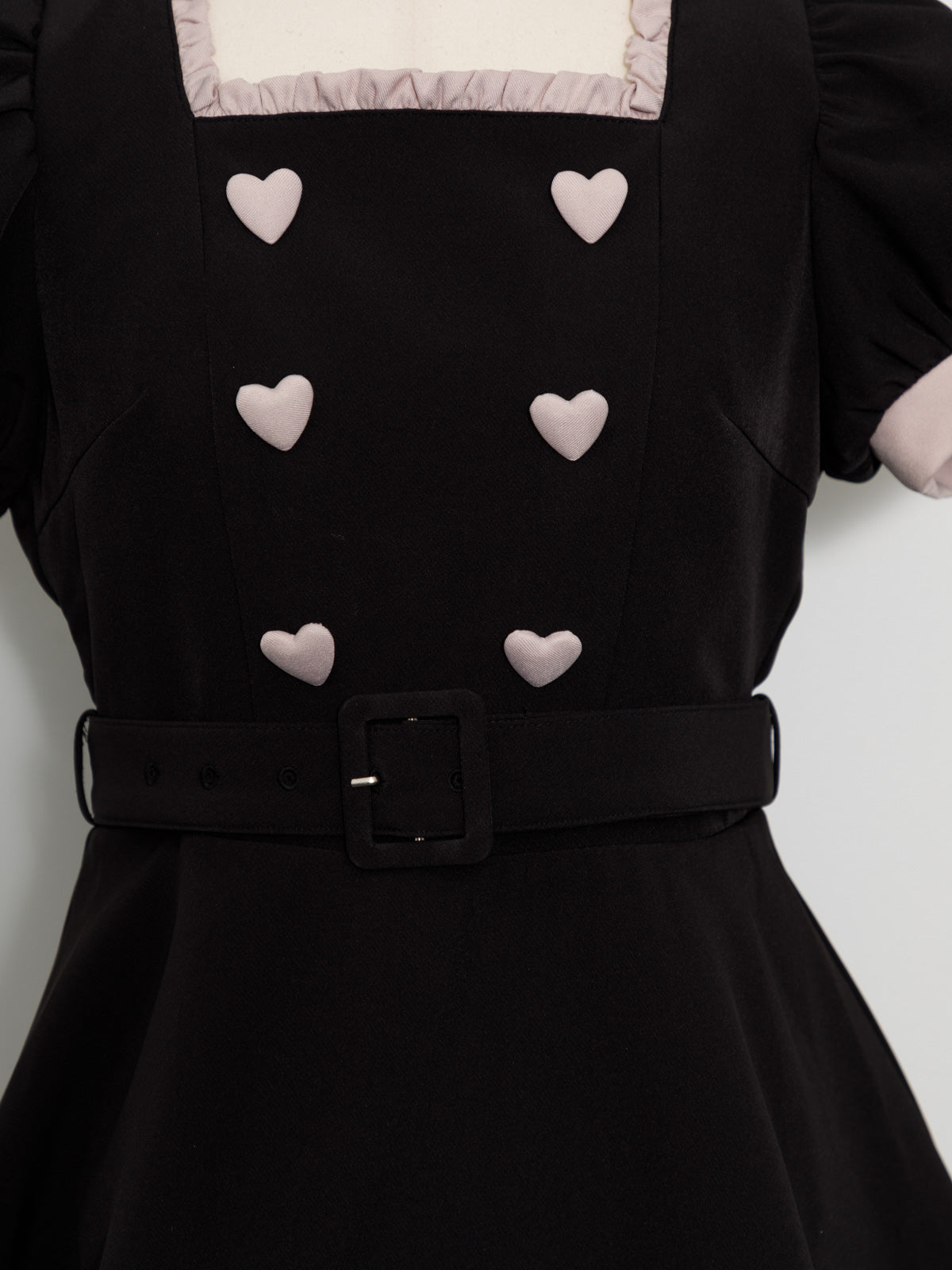 チョーカーフリルハートボタンセットアップ