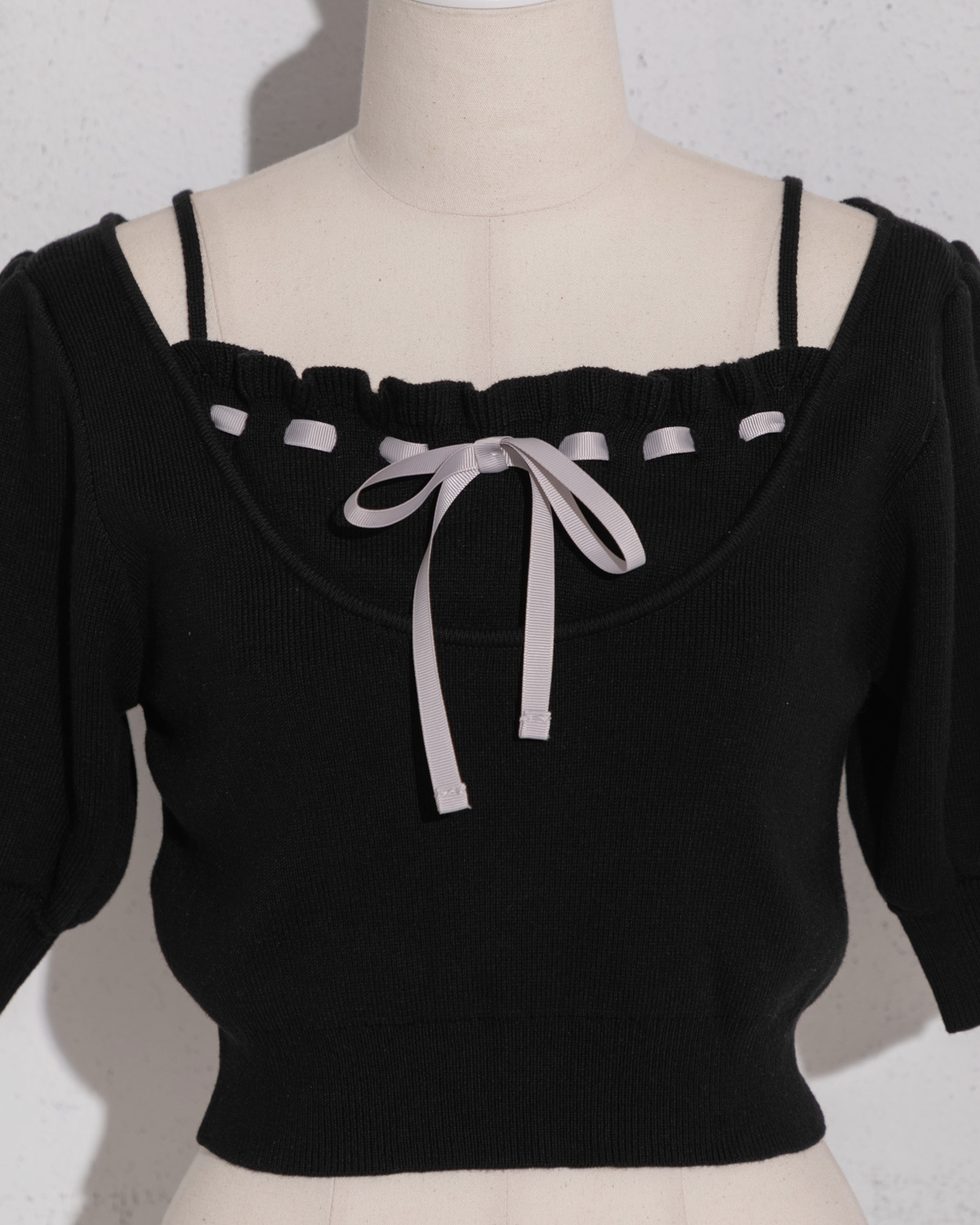 フリルキャミレイヤードニットトップス