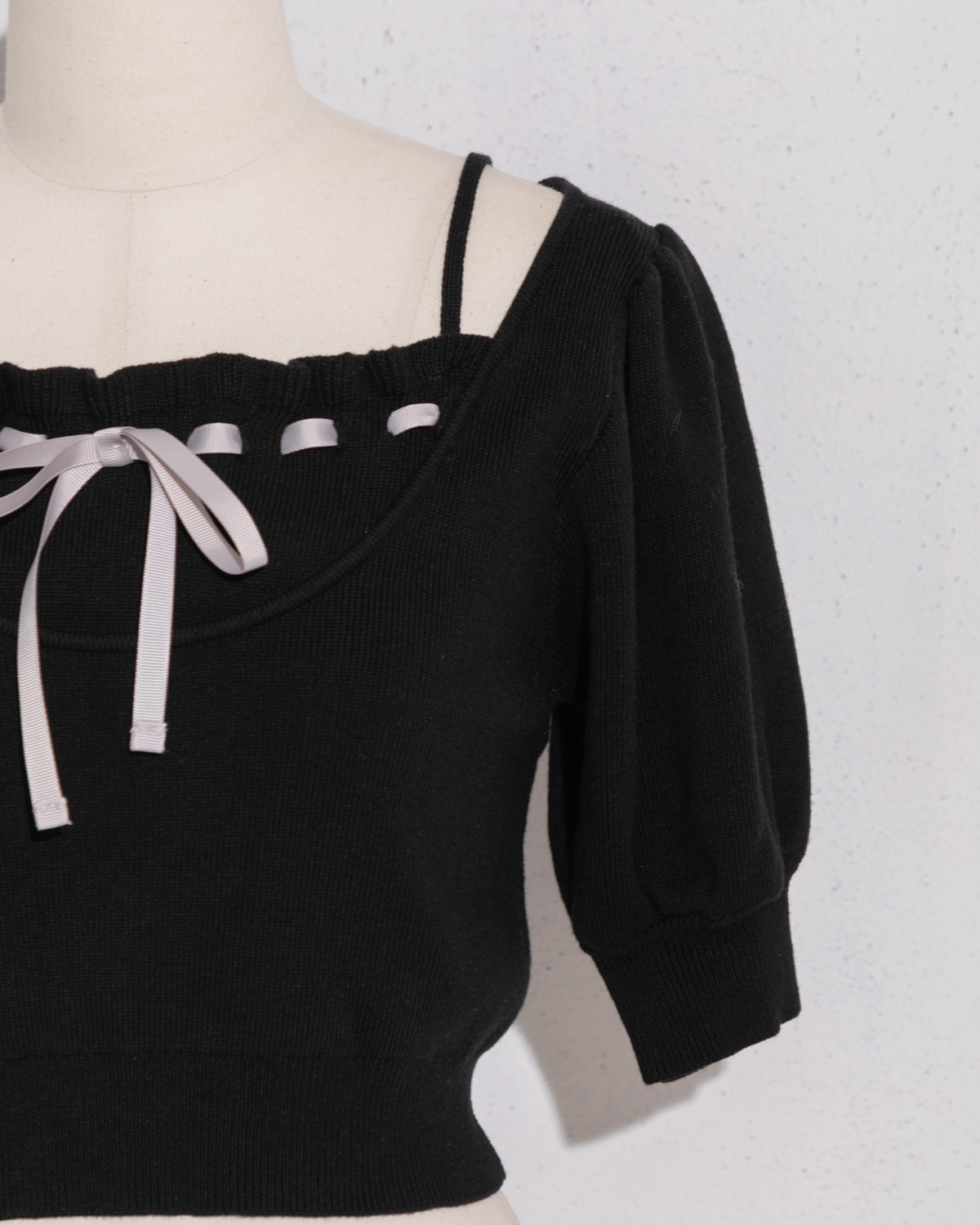 フリルキャミレイヤードニットトップス