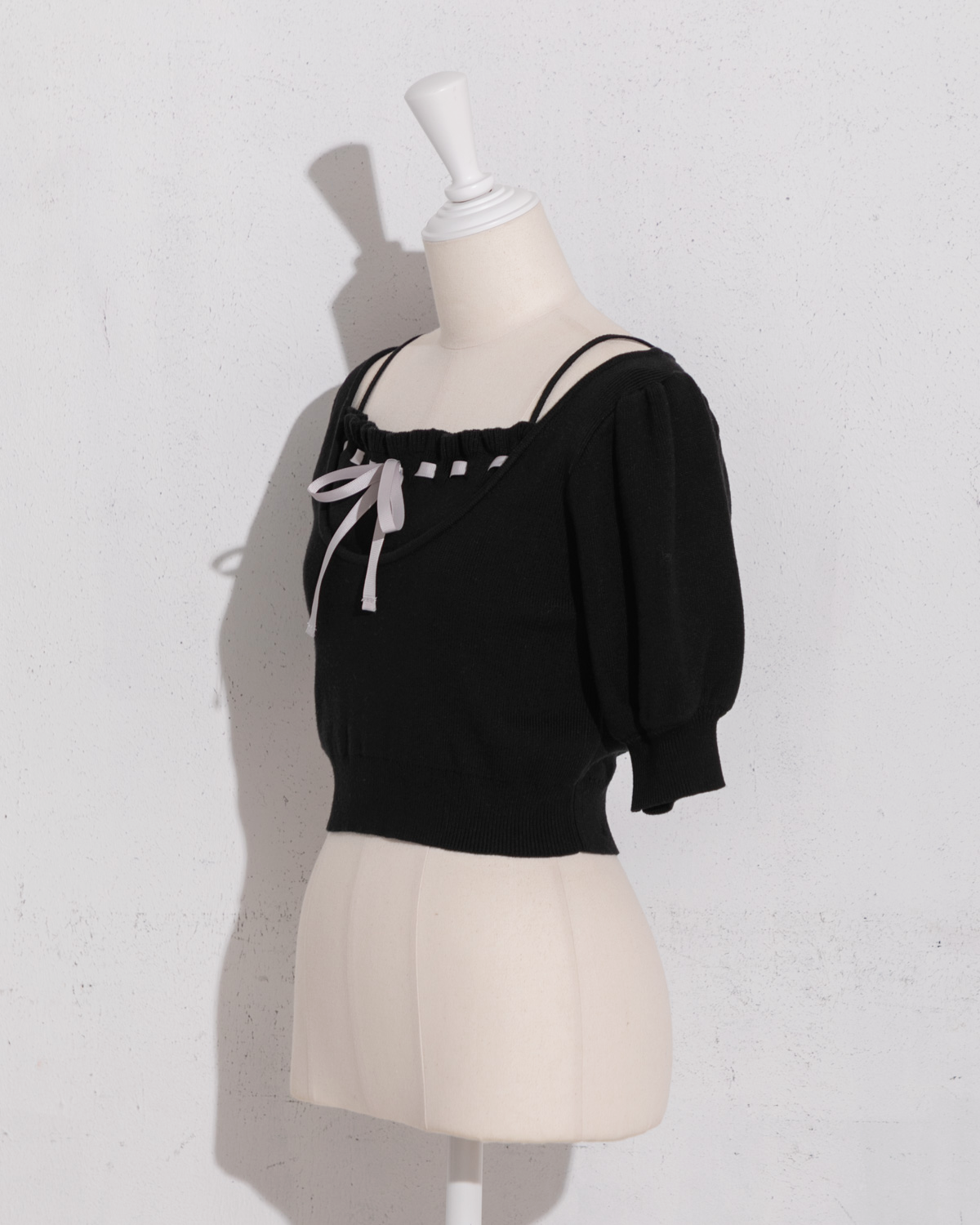 フリルキャミレイヤードニットトップス