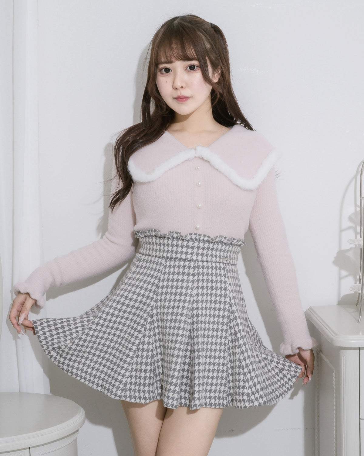 モデル身長:157cm/着用カラー:ピンク