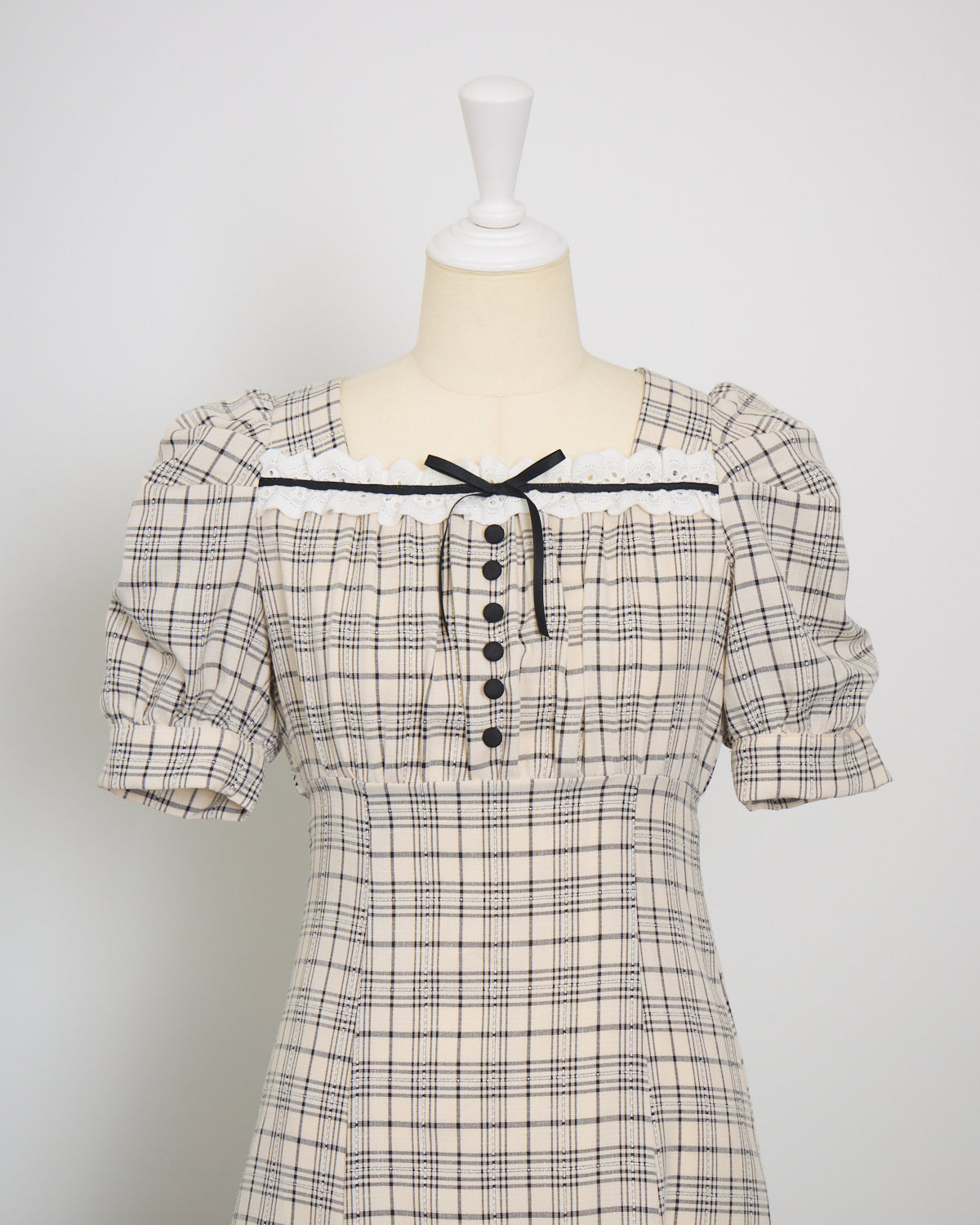 コットンフリルリボンロングワンピース