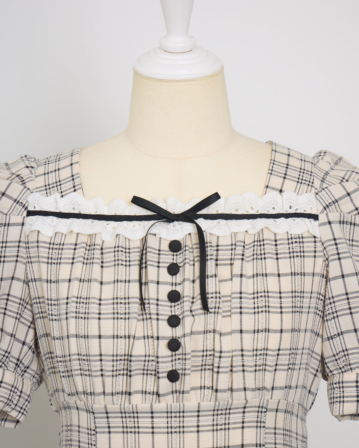 コットンフリルリボンロングワンピース