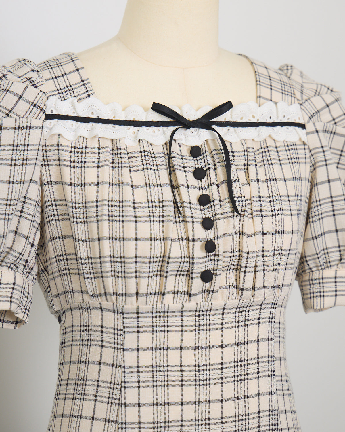 コットンフリルリボンロングワンピース