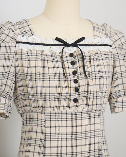 コットンフリルリボンロングワンピース